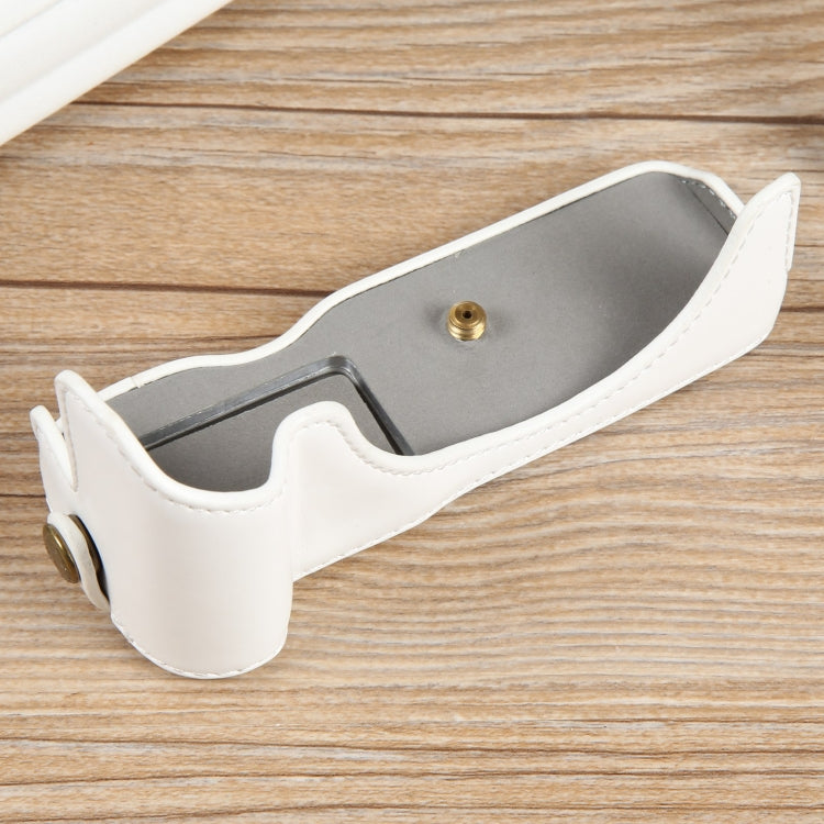 For Canon EOS R50 1/4 inch Thread PU Leather Camera Half Case Base(White) by bashfashion