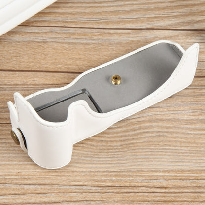 For Canon EOS R50 1/4 inch Thread PU Leather Camera Half Case Base(White) by bashfashion