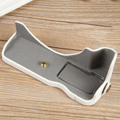 For Canon EOS R50 1/4 inch Thread PU Leather Camera Half Case Base(White) by bashfashion