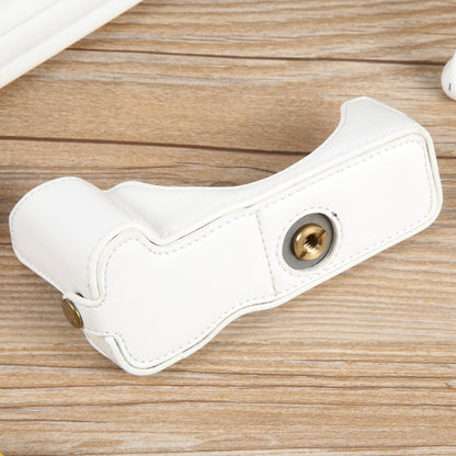 For Canon EOS R50 1/4 inch Thread PU Leather Camera Half Case Base(White) by bashfashion