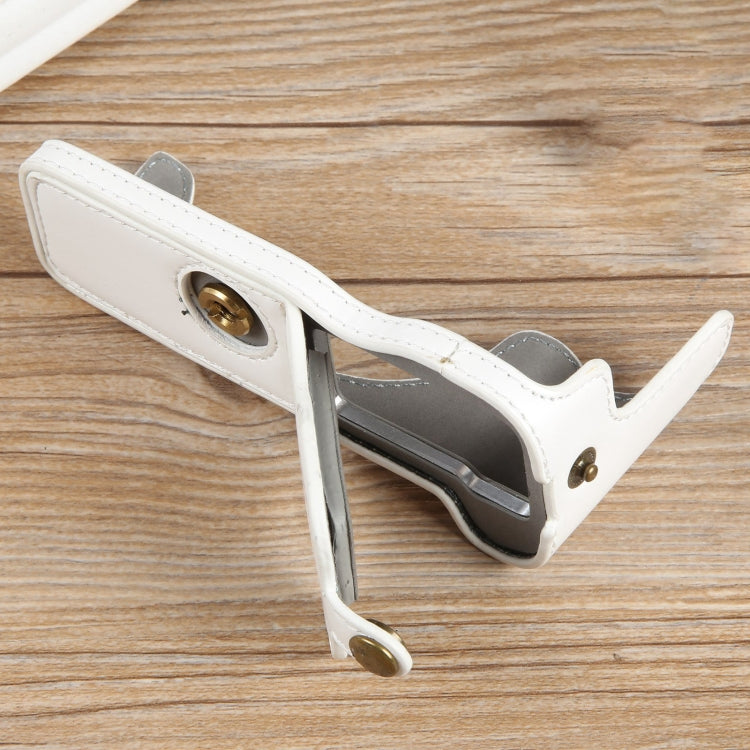 For Canon EOS R50 1/4 inch Thread PU Leather Camera Half Case Base(White) by bashfashion