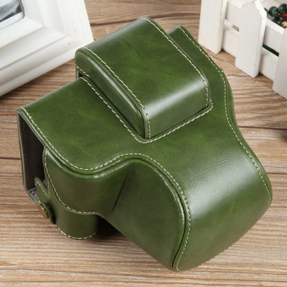 For Canon EOS R50 Full Body Magnetic Leather Camera Case Bag with Strap, Deluxe Edition(Green) by bashfashion