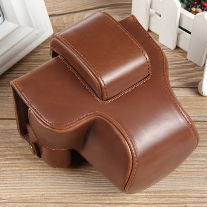 For Canon EOS R50 Full Body Magnetic Leather Camera Case Bag with Strap, Deluxe Edition(Coffee) by bashfashion