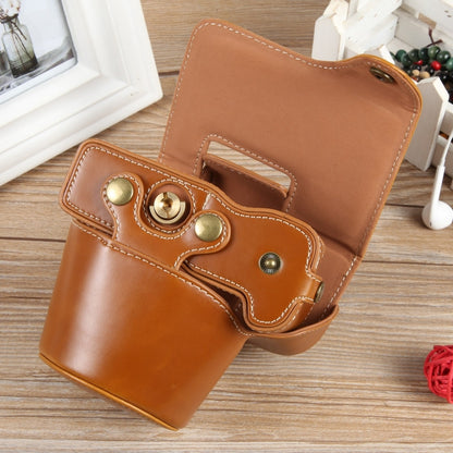 For Canon EOS R50 Full Body Magnetic Leather Camera Case Bag with Strap, Deluxe Edition(Brown) by bashfashion