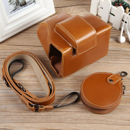 For Canon EOS R50 Full Body Magnetic Leather Camera Case Bag with Strap, Deluxe Edition(Brown) by bashfashion