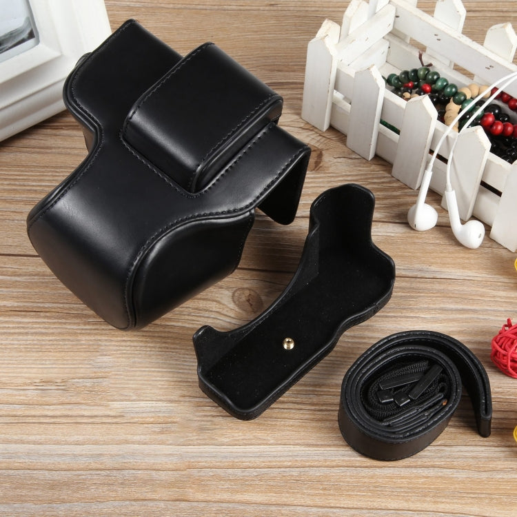 For Canon EOS R50 Full Body Magnetic Leather Camera Case Bag with Strap, Regular Edition(Black) by bashfashion