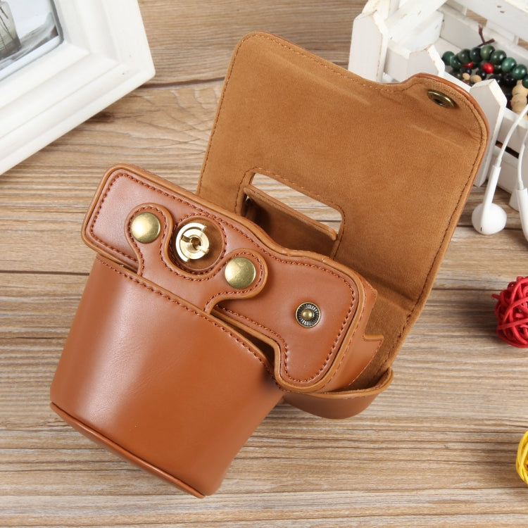 For Canon EOS R50 Full Body Magnetic Leather Camera Case Bag with Strap, Regular Edition(Brown) by bashfashion