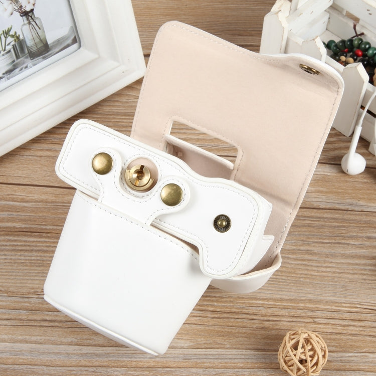 For Canon EOS R50 Full Body Magnetic Leather Camera Case Bag with Strap, Regular Edition(White) by bashfashion