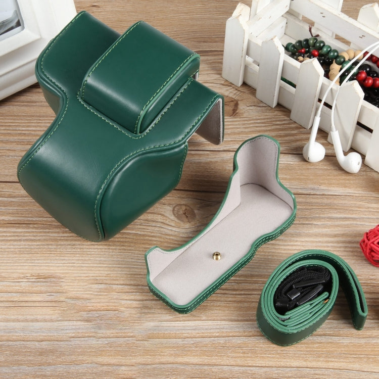 For Canon EOS R50 Full Body Magnetic Leather Camera Case Bag with Strap, Regular Edition(Green) by bashfashion