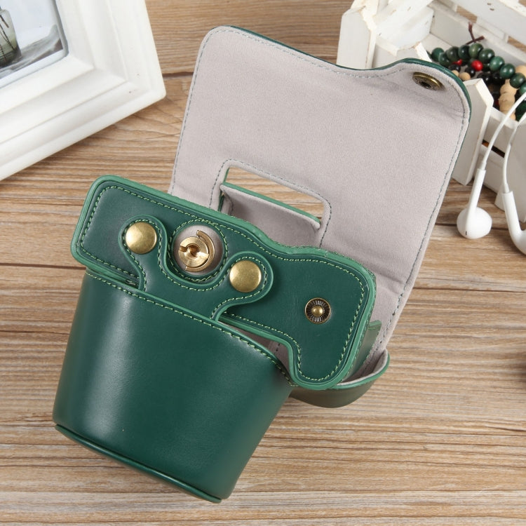 For Canon EOS R50 Full Body Magnetic Leather Camera Case Bag with Strap, Regular Edition(Green) by bashfashion