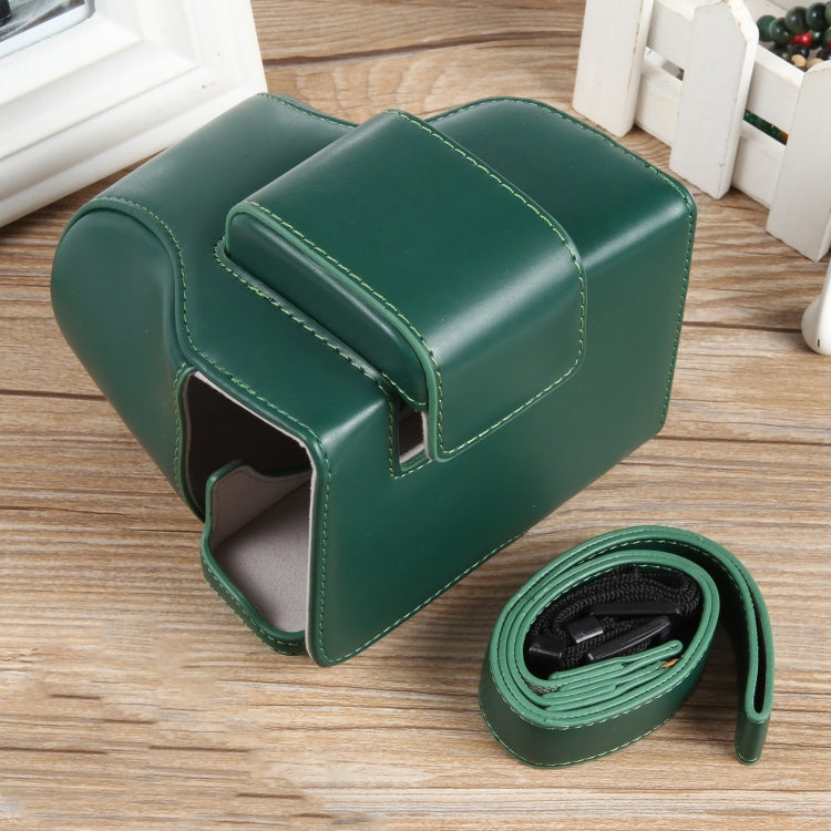 For Canon EOS R50 Full Body Magnetic Leather Camera Case Bag with Strap, Regular Edition(Green) by bashfashion