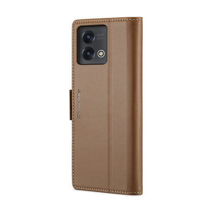 For Motorola Moto G Stylus 5G 2023 CaseMe 023 Butterfly Buckle Litchi Texture RFID Anti-theft Leather Phone Case(Brown) by CaseMe