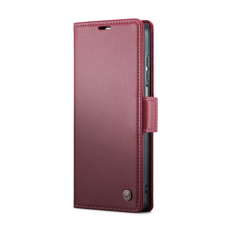 For Motorola Moto G Stylus 5G 2023 CaseMe 023 Butterfly Buckle Litchi Texture RFID Anti-theft Leather Phone Case(Wine Red) by CaseMe