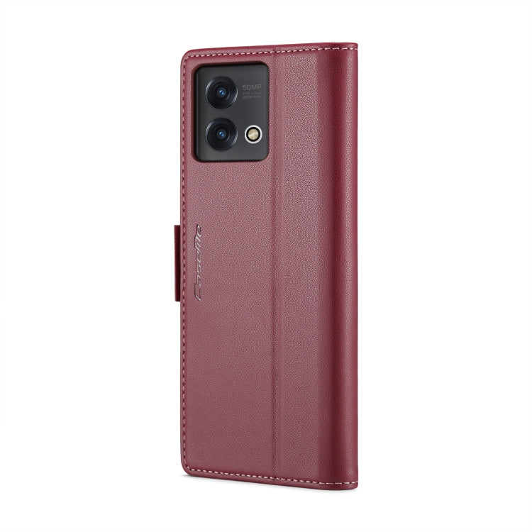 For Motorola Moto G Stylus 5G 2023 CaseMe 023 Butterfly Buckle Litchi Texture RFID Anti-theft Leather Phone Case(Wine Red) by CaseMe