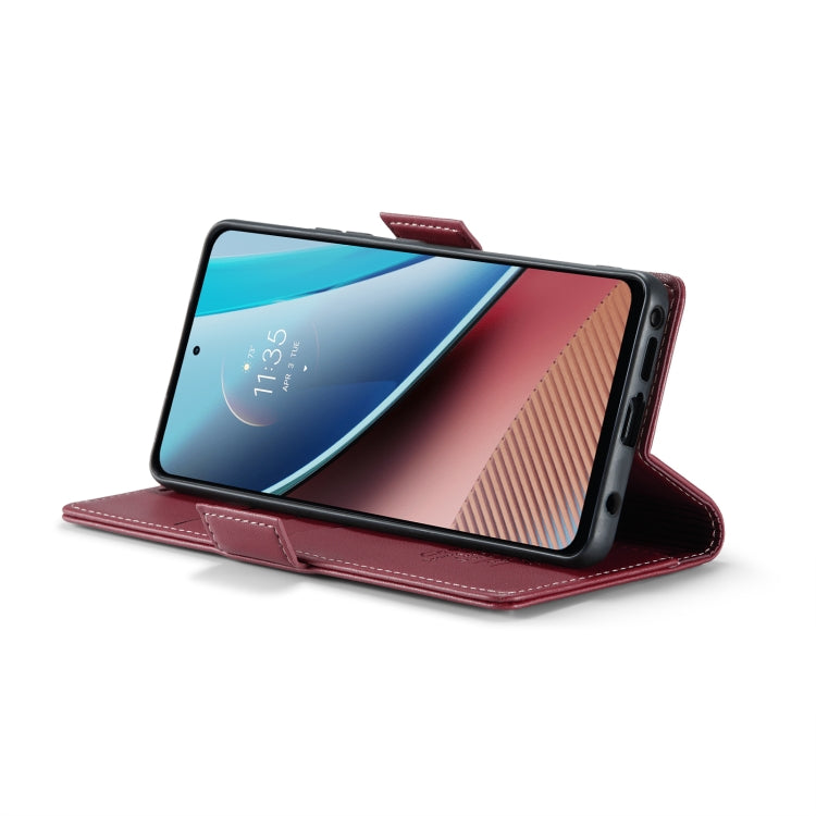 For Motorola Moto G Stylus 5G 2023 CaseMe 023 Butterfly Buckle Litchi Texture RFID Anti-theft Leather Phone Case(Wine Red) by CaseMe