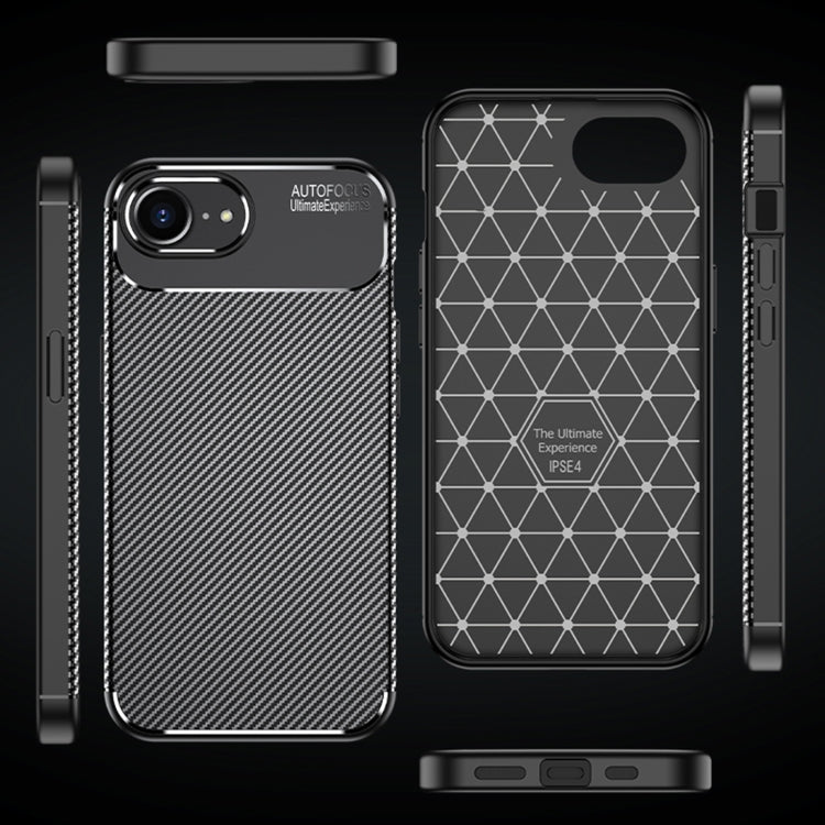 For iPhone SE 2024 Carbon Fiber Texture Shockproof TPU Phone Case(Black) by bashfashion