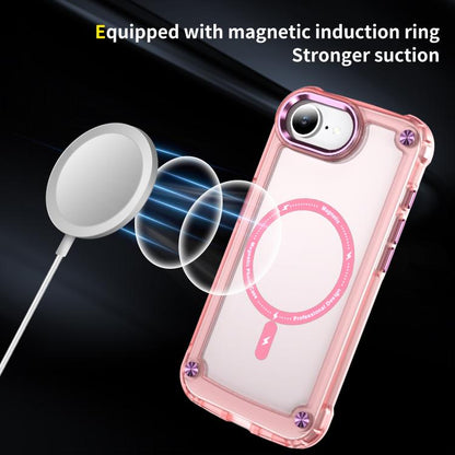 For iPhone 16e Skin Feel TPU + PC MagSafe Magnetic Phone Case(Transparent Pink) by bashfashion