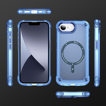For iPhone 16e Skin Feel TPU + PC MagSafe Magnetic Phone Case(Transparent Blue) by bashfashion