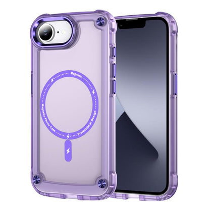 For iPhone 16e Skin Feel TPU + PC MagSafe Magnetic Phone Case(Transparent Purple) by bashfashion