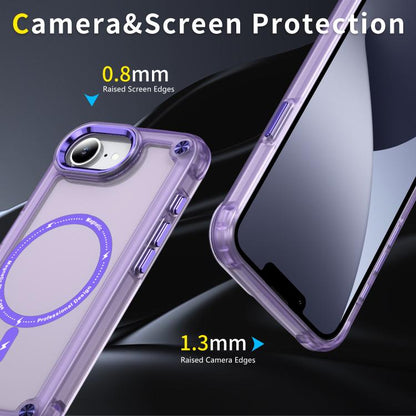 For iPhone 16e Skin Feel TPU + PC MagSafe Magnetic Phone Case(Transparent Purple) by bashfashion