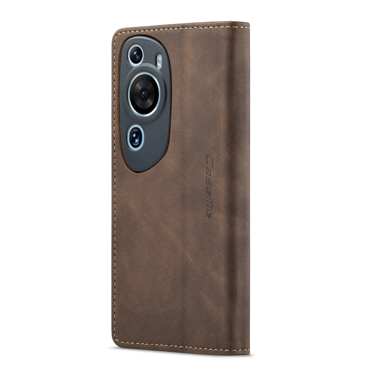 For Huawei P60 Art CaseMe 013 Multifunctional Horizontal Flip Leather Phone Case(Coffee) by CaseMe