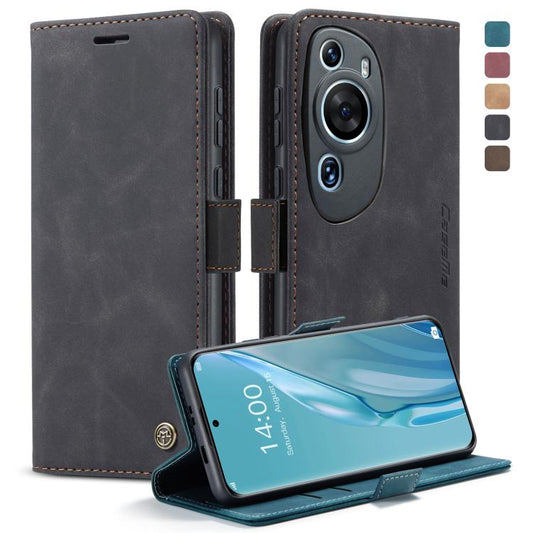 For Huawei P60 Art CaseMe 013 Multifunctional Horizontal Flip Leather Phone Case(Black) by CaseMe