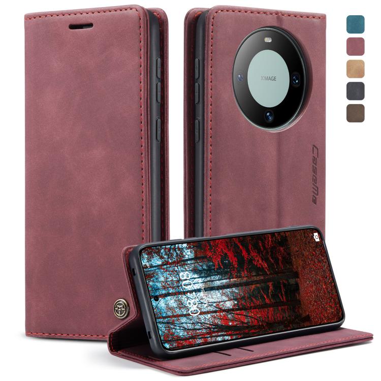 For Huawei Mate 60 CaseMe 013 Multifunctional Horizontal Flip Leather Phone Case(Wine Red) by CaseMe