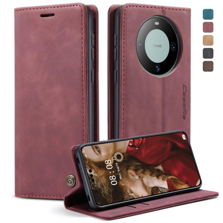 For Huawei Mate 60 Pro / 60 Pro+ CaseMe 013 Multifunctional Horizontal Flip Leather Phone Case(Wine Red) by CaseMe