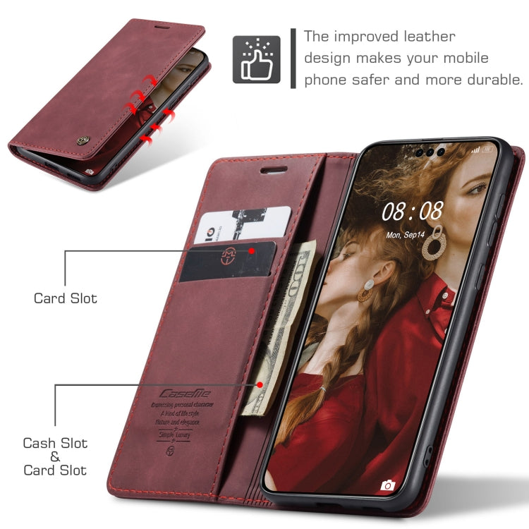 For Huawei Mate 60 Pro / 60 Pro+ CaseMe 013 Multifunctional Horizontal Flip Leather Phone Case(Wine Red) by CaseMe