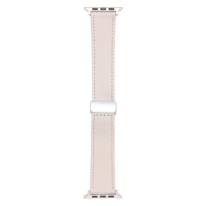 For Apple Watch SE 2022 40mm Magnetic Buckle Skin Feel Leather Watch Band(Apricot) by bashfashion