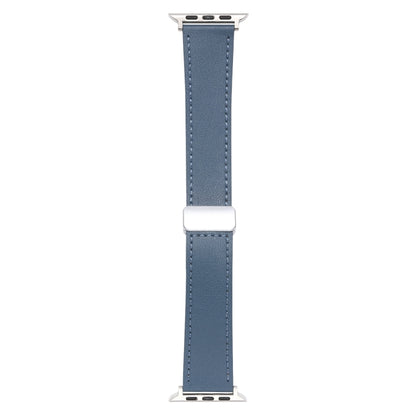 For Apple Watch Serie 7 41mm Magnetic Buckle Skin Feel Leather Watch Band(Light Blue) by bashfashion
