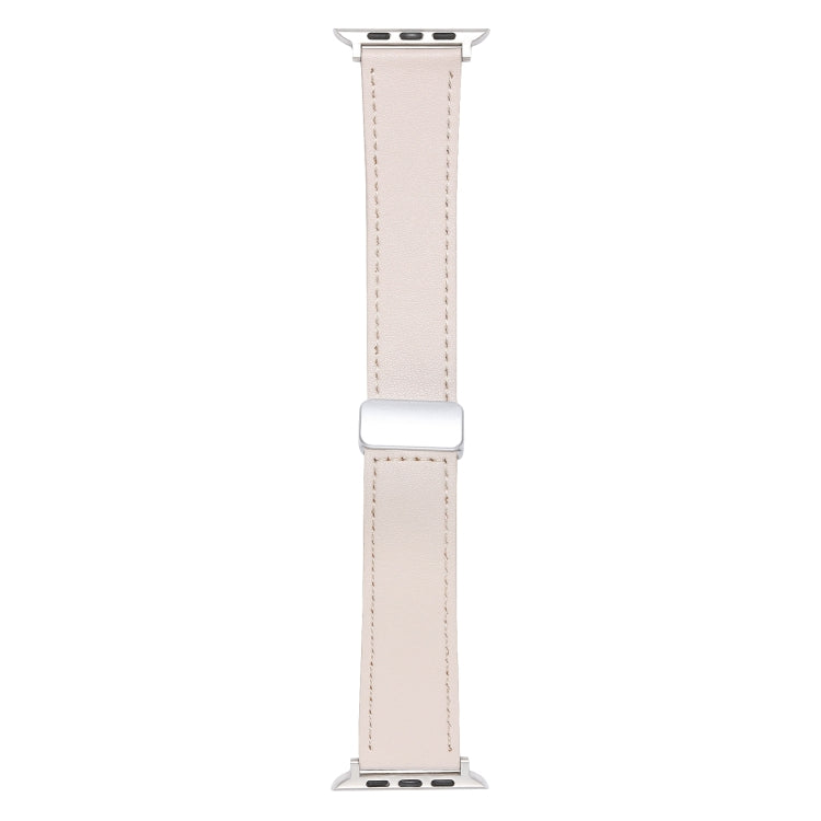 For Apple Watch Serie 6 40mm Magnetic Buckle Skin Feel Leather Watch Band(Apricot) by bashfashion