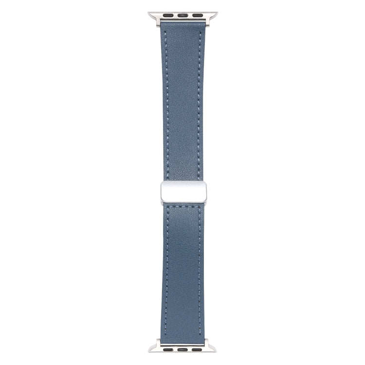 For Apple Watch Serie 6 40mm Magnetic Buckle Skin Feel Leather Watch Band(Light Blue) by bashfashion