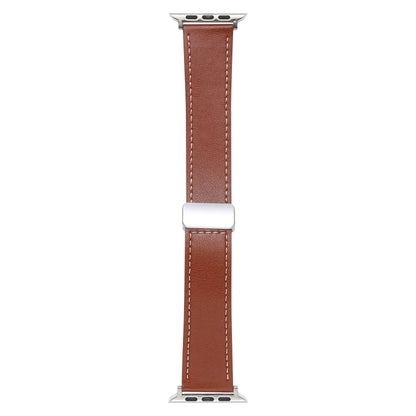 For Apple Watch Serie 2 42mm Magnetic Buckle Skin Feel Leather Watch Band(Brown) by bashfashion