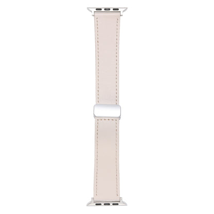 For Apple Watch Serie 9 41mm Magnetic Buckle Skin Feel Leather Watch Band(Apricot) by bashfashion