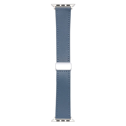 For Apple Watch Serie 9 41mm Magnetic Buckle Skin Feel Leather Watch Band(Light Blue) by bashfashion