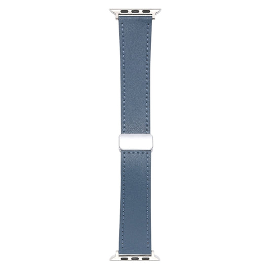 For Apple Watch Serie 9 41mm Magnetic Buckle Skin Feel Leather Watch Band(Light Blue) by bashfashion
