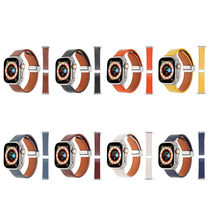 For Apple Watch 38mm Magnetic Buckle Skin Feel Leather Watch Band(Orange) by bashfashion