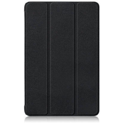 For Samsung Galaxy Tab S9+ Custer Pure Color 3-Fold Holder Smart Leather Tablet Case(Black) by bashfashion