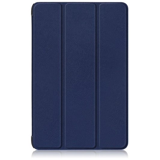 For Samsung Galaxy Tab S9+ Custer Pure Color 3-Fold Holder Smart Leather Tablet Case(Dark Blue) by bashfashion