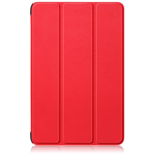 For Samsung Galaxy Tab S9+ Custer Pure Color 3-Fold Holder Smart Leather Tablet Case(Red) by bashfashion
