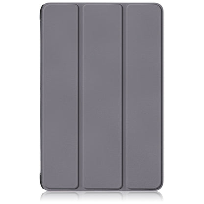 For Samsung Galaxy Tab S9+ Custer Pure Color 3-Fold Holder Smart Leather Tablet Case(Grey) by bashfashion