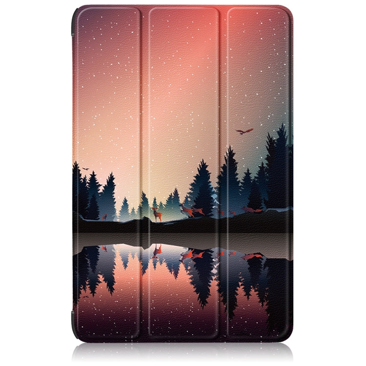 For Samsung Galaxy Tab S9+ Custer Painted 3-Fold Holder Smart Leather Tablet Case(Twilight) by bashfashion