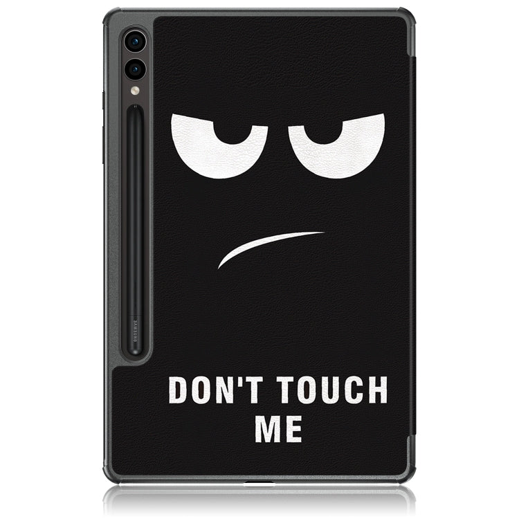 For Samsung Galaxy Tab S9+ Custer Painted 3-Fold Holder Smart Leather Tablet Case(Big Eye Me) by bashfashion