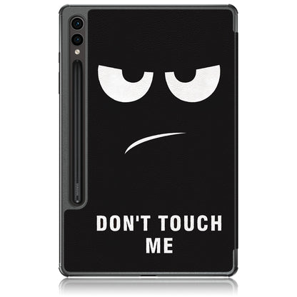 For Samsung Galaxy Tab S9+ Custer Painted 3-Fold Holder Smart Leather Tablet Case(Big Eye Me) by bashfashion