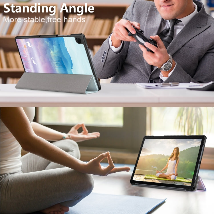 For Samsung Galaxy Tab A9 2023 Custer Painted 3-Fold Holder Smart Leather Tablet Case(Dream Deer) by bashfashion