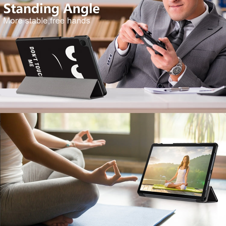 For Samsung Galaxy Tab A9 2023 Custer Painted 3-Fold Holder Smart Leather Tablet Case(Big Eye Me) by bashfashion