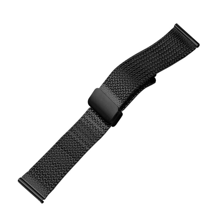For Apple Watch Series 5 44mm Magnetic Buckle Herringbone Mesh Metal Watch Band(Black) by bashfashion