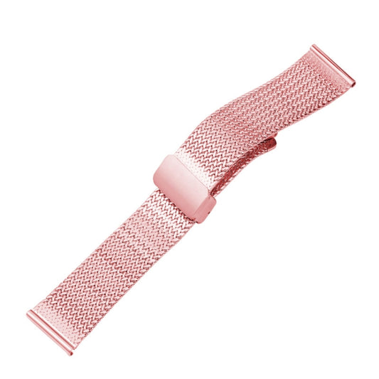For Apple Watch Series 3 42mm Magnetic Buckle Herringbone Mesh Metal Watch Band(Pink) by bashfashion