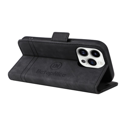 For iPhone 15 Pro Max BETOPNICE Dual-side Buckle Leather Phone Case(Black) by BETOPNICE